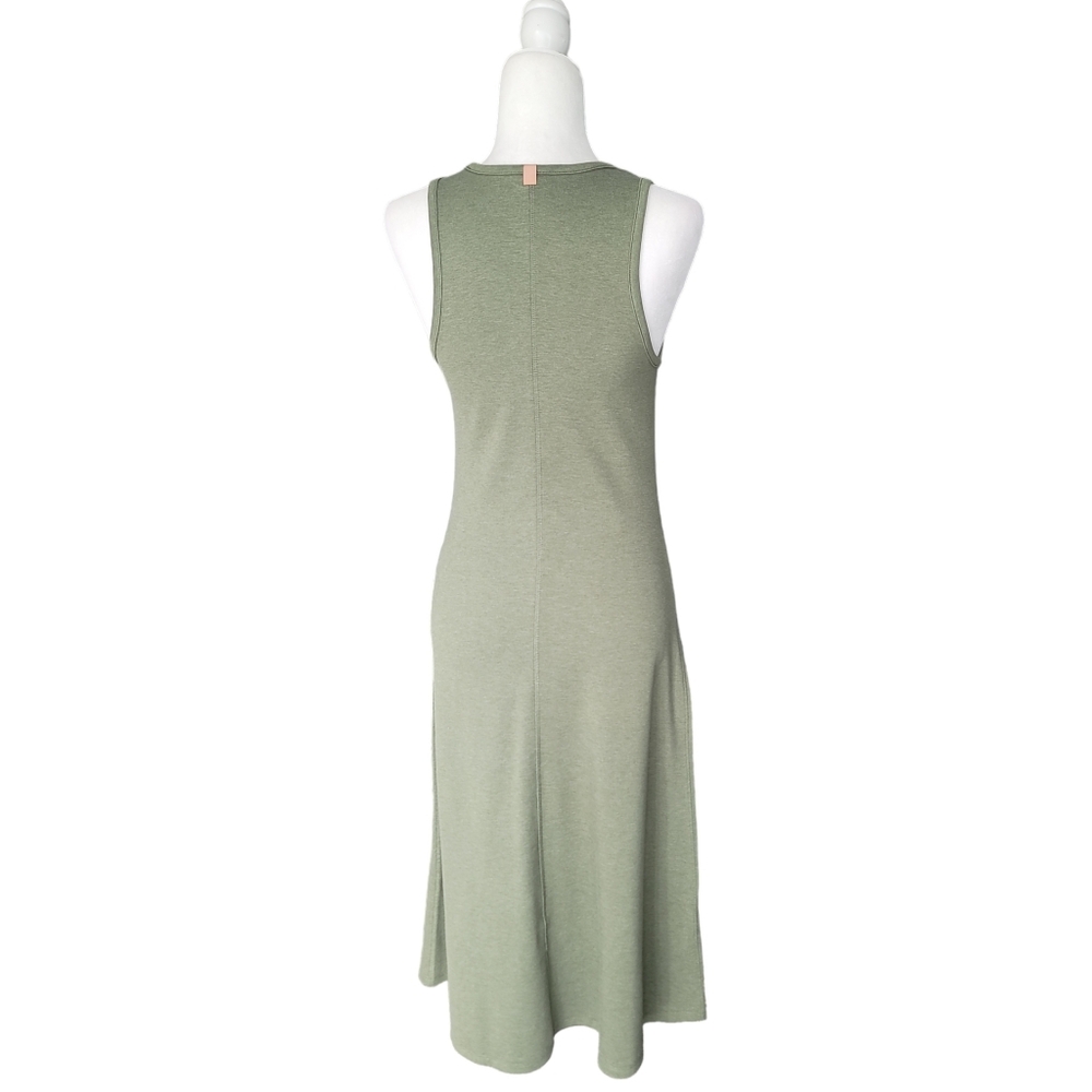 lunya NEW Restore Fitted Dress Size Medium Color Humble Green Heather - Picture 6 of 9